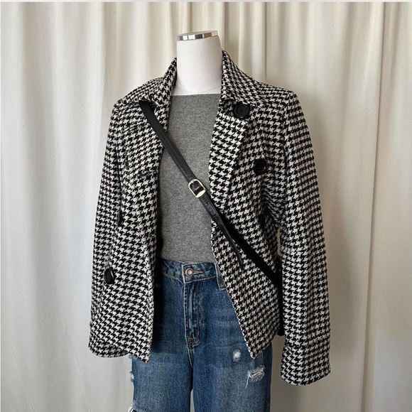 Mudd Jackets & Blazers - Vintage Y2K Mudd double-breasted Houndstooth Peacoat wool blend size medium